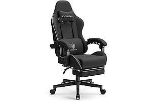 Dowinx Black Fabric Gaming Chair with Massage
