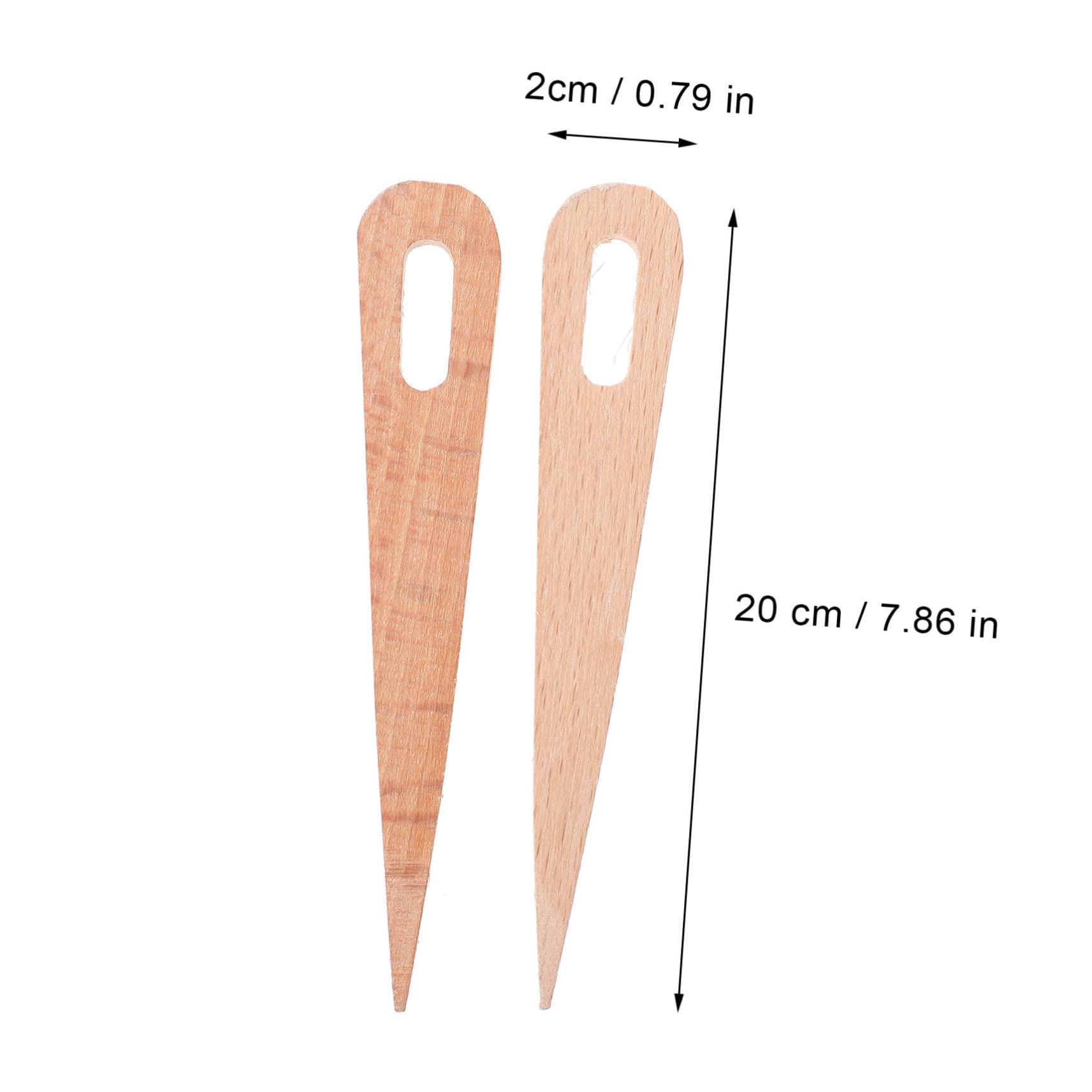 IWOWHERO 7-Piece Natural Wooden Stick Set Knitting Shuttle Crochet Set for Weaving Projects