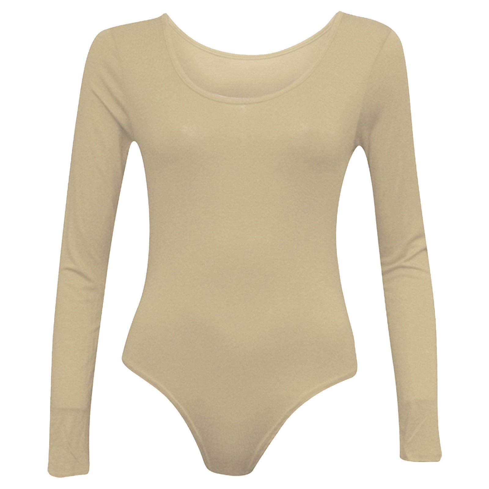 21Fashion Womens Girls Stretch Leotards Ladies Kids School PE Ballet Dance Gymnastics Full Sleeves Bodysuit