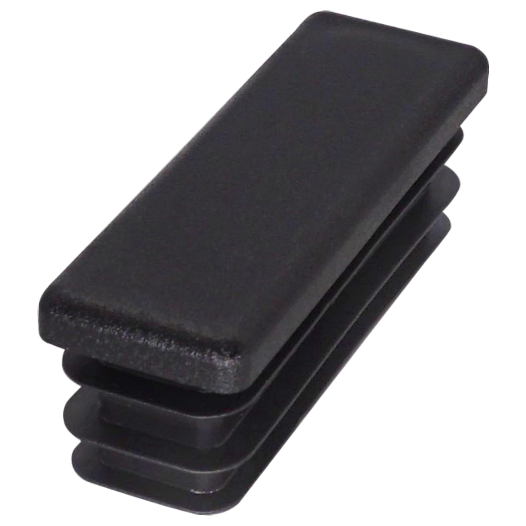 SKIR'CO (20 pcs) Rectangular Plastic Plugs 20 x 60 mm, Mat Tube End Caps, Rectangle Tube Inserts, Fence Post Plugs, Black RAL 9005