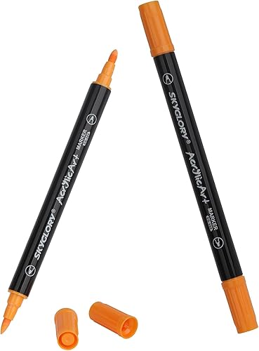 Miniatura 2 de VIANZE Marcadores acrílicos de pintura acrílica, bolígrafos de pintura acrílica blanca de doble punta, mayor capacidad y más duraderos, marcadores