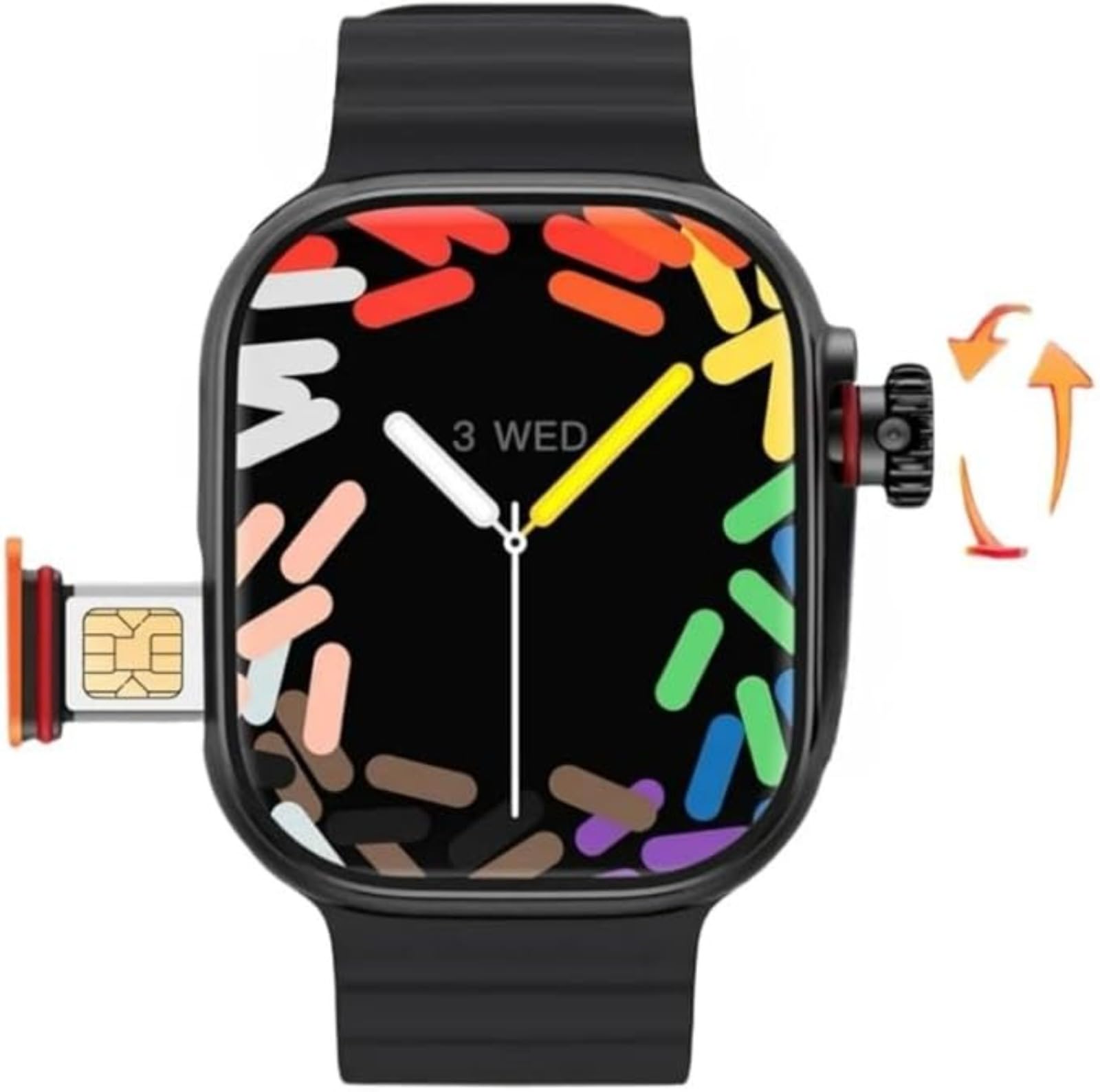 Reloj inteligente 4G con ranura para tarjeta SIM, reloj inteligente independiente con pantalla HD de 2,2 pulgadas, cÔmara giratoria de 180° para videollamadas, llamadas por Wi-Fi, reconocimiento