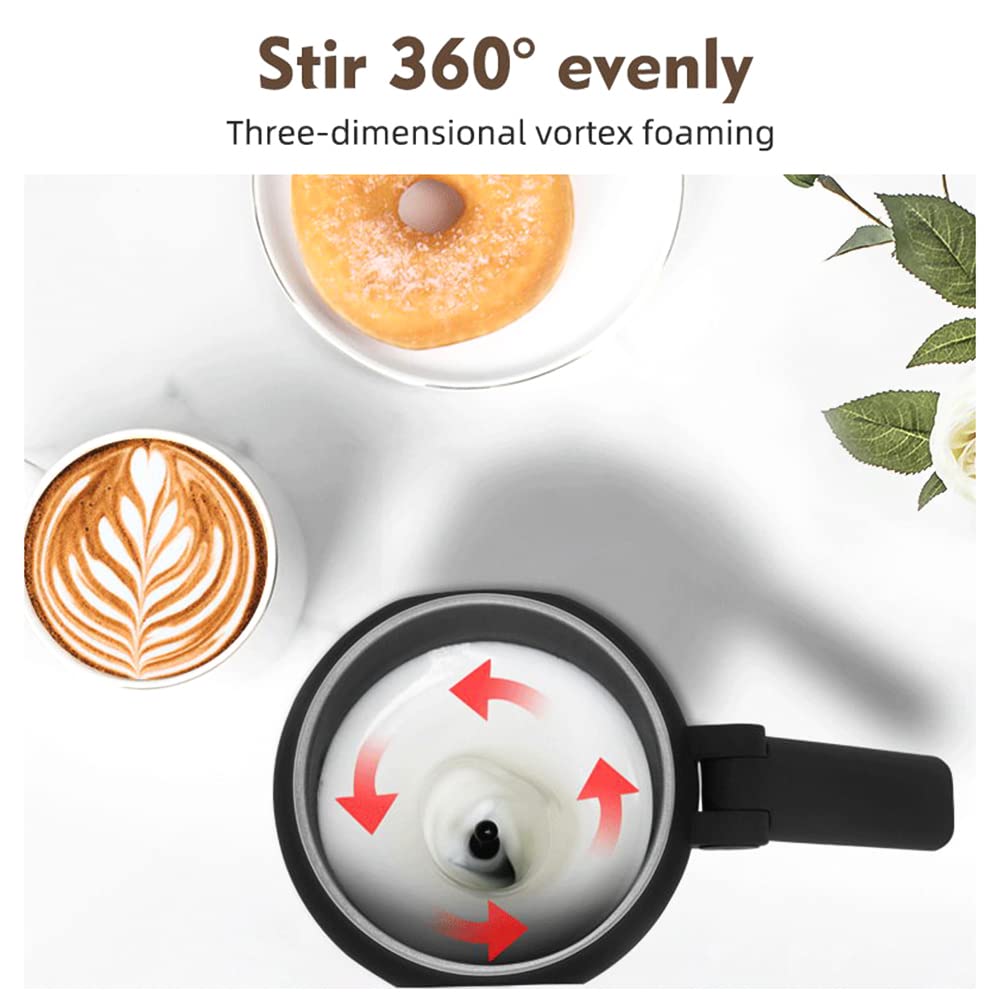 Kavolet Montalatte Elettrico, 4 in 1 Macchina per Cappuccino con 450ML, 500W Montalatte in Acciaio Inox, Schiuma di Latte Calda e Fredda per Caffè, Cioccolata, Cappuccino