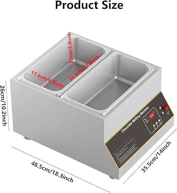 Olla eléctrica fundidora de chocolate 500W, control digital, capacidad 10L miniatura 2