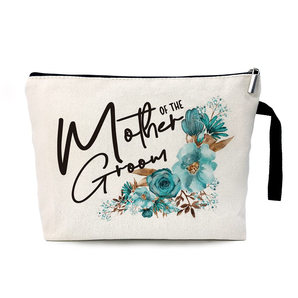 ZHANTUONE Mother of the Groom Funny Wedding Cosmetic Bag, for Travel Toiletry Zipper Storage Pouch Makeup Bag, Wedding Party Gifts, Mother of the