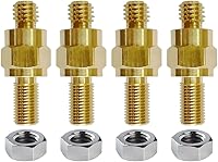 Vista 15 de 3/8"-16 Brass Long Stud Side Post Battery Terminal Bolt, Ampper Standard Battery Side Post Extender Stud Compatible with GM Post, Pack of 2