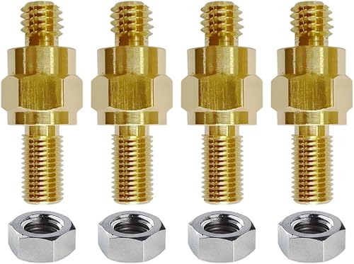 Miniatura 15 de 3/8"-16 Brass Long Stud Side Post Battery Terminal Bolt, Ampper Standard Battery Side Post Extender Stud Compatible with GM Post, Pack of 2