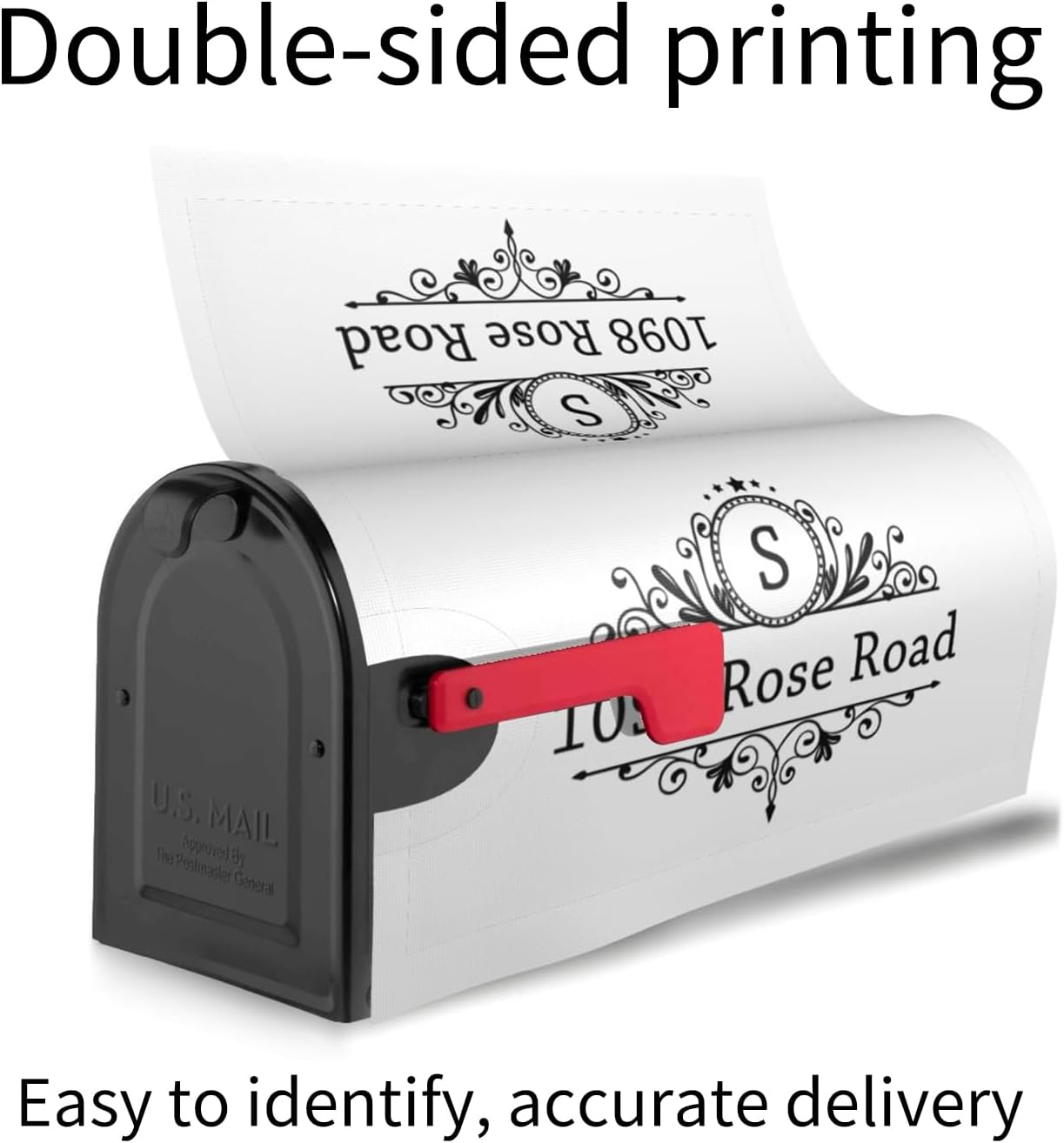 Chic Custom Address Mailbox Covers Magnetic Personalized Mailbox Magnet Decor Post Letter Box Covers Standard Size Mailboxes Wraps for Outside Garden Yard Courtyard Decor