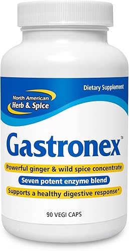 NORTH AMERICAN HERB & SPICE Gastronex - 90 cápsulas - Concentrado de jengibre y especias silvestres - Apoya una respuesta digestiva saludable - Sin