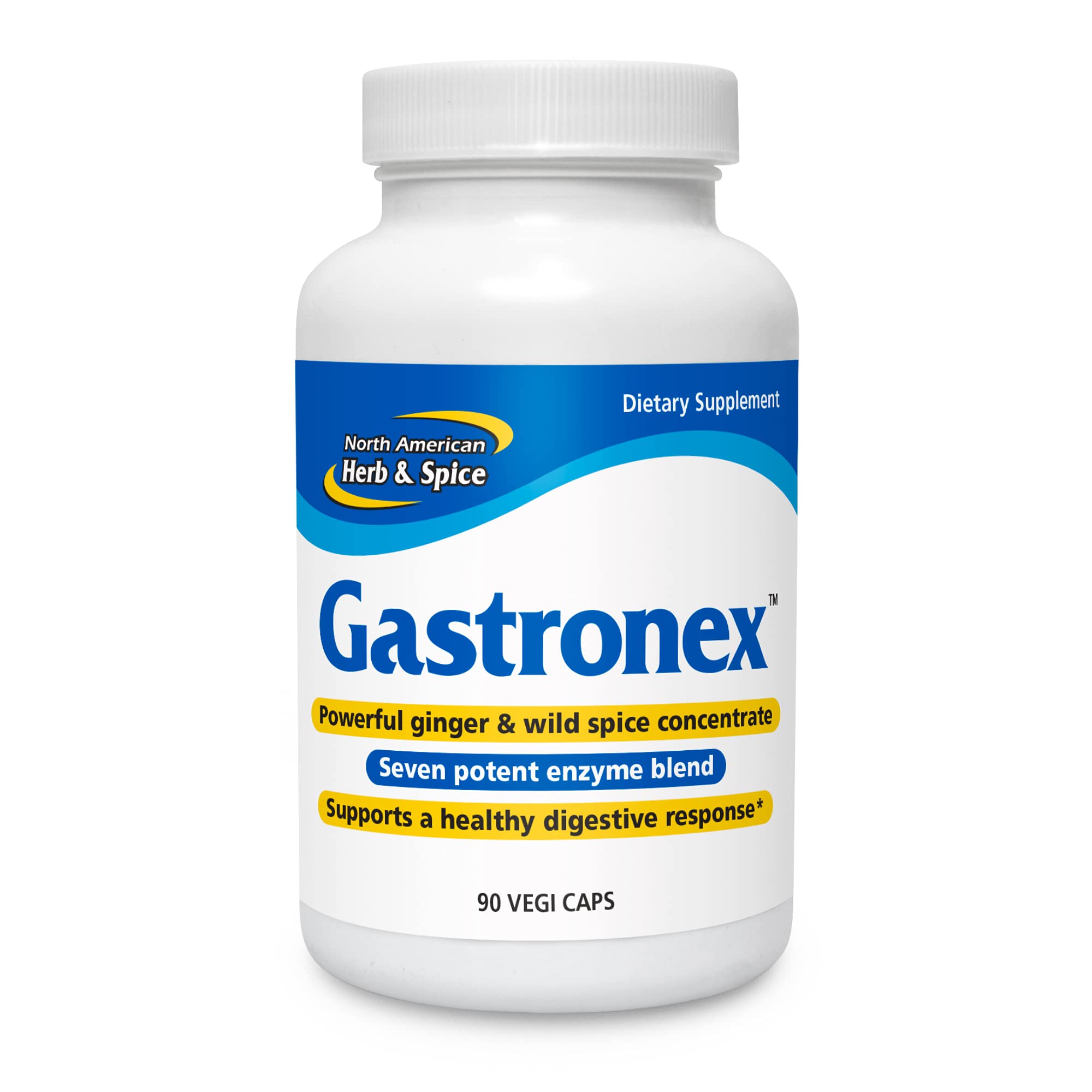 NORTH AMERICAN HERB & SPICE Gastronex - 90 Capsules - Ginger & Wild Spice Concentrate - Supports Healthy Digestive Response - Non-GMO - 45 Servings