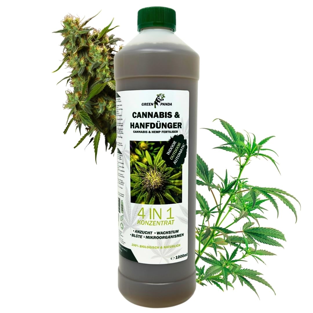GreenPanda Cannabis dngen - 1L Hanf Dnger - BIO Grow Dnger - Cannabis  Autoflower fr Indoor & Outdoor - Konzentrat - Organisch fr prchtige  Blten - Bis zu 100L Giewasser : Amazon.de: Garten