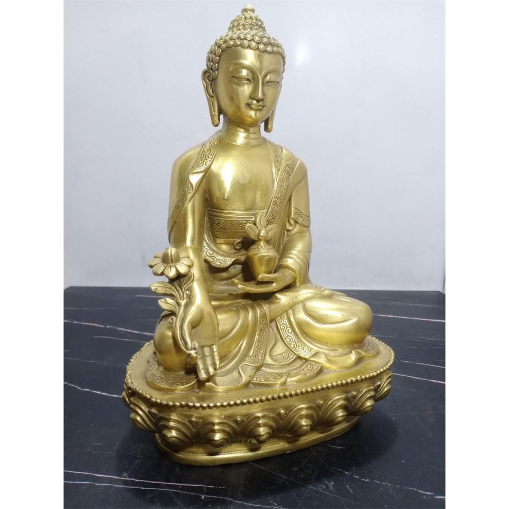 Estatua de Buda Esculturas Hechas a Mano Estatuas de Buda de Bronce Esculturas de Feng Shui for Salas de Estar y Salas de Estudio Cómo Decorar tu Oficina Manualidades Decorativas(M)
