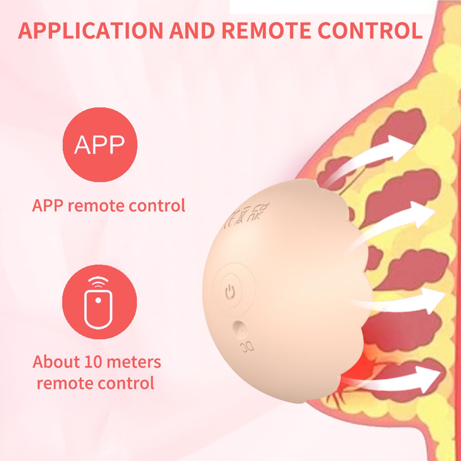 Masseur De Sein À 360 °, Autocollants De Mamelon APP Féminin Taquinant Le Vibrateur De Succion De Mamelon, 10 Modes, Masturbateur Flirtant Stimulant Les Jouets Sexuels