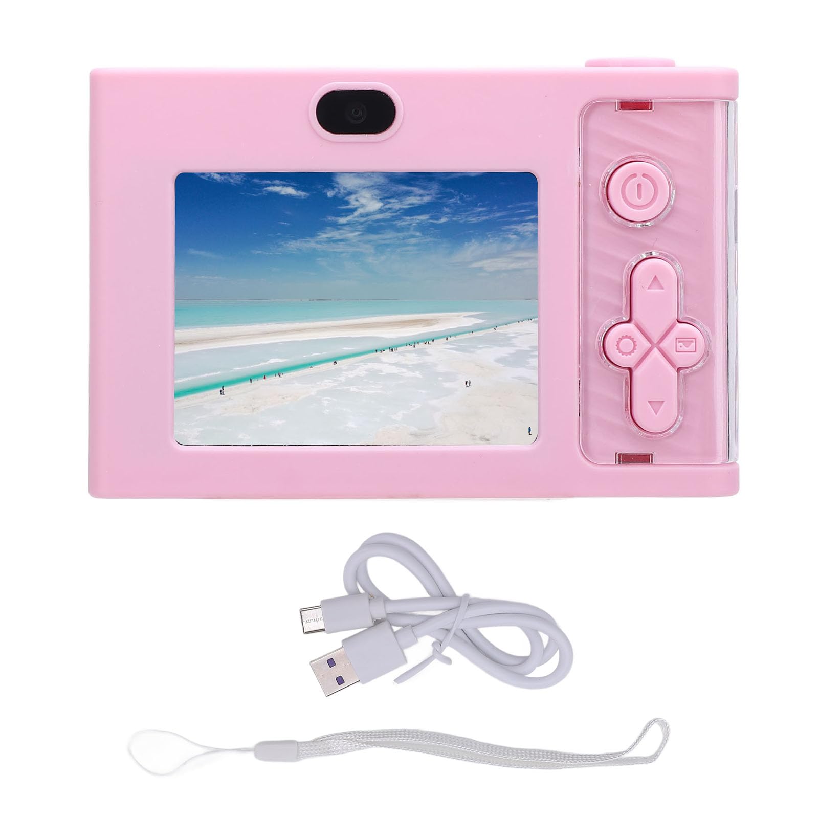 Fotocamera digitale da 48 MP e 1080P, compatta point-and-shoot con zoom digitale 8x, schermo IPS da 2,4 pollici, stabilizzazione dell’immagine e ricarica USB-C, ideale per i (32GB)