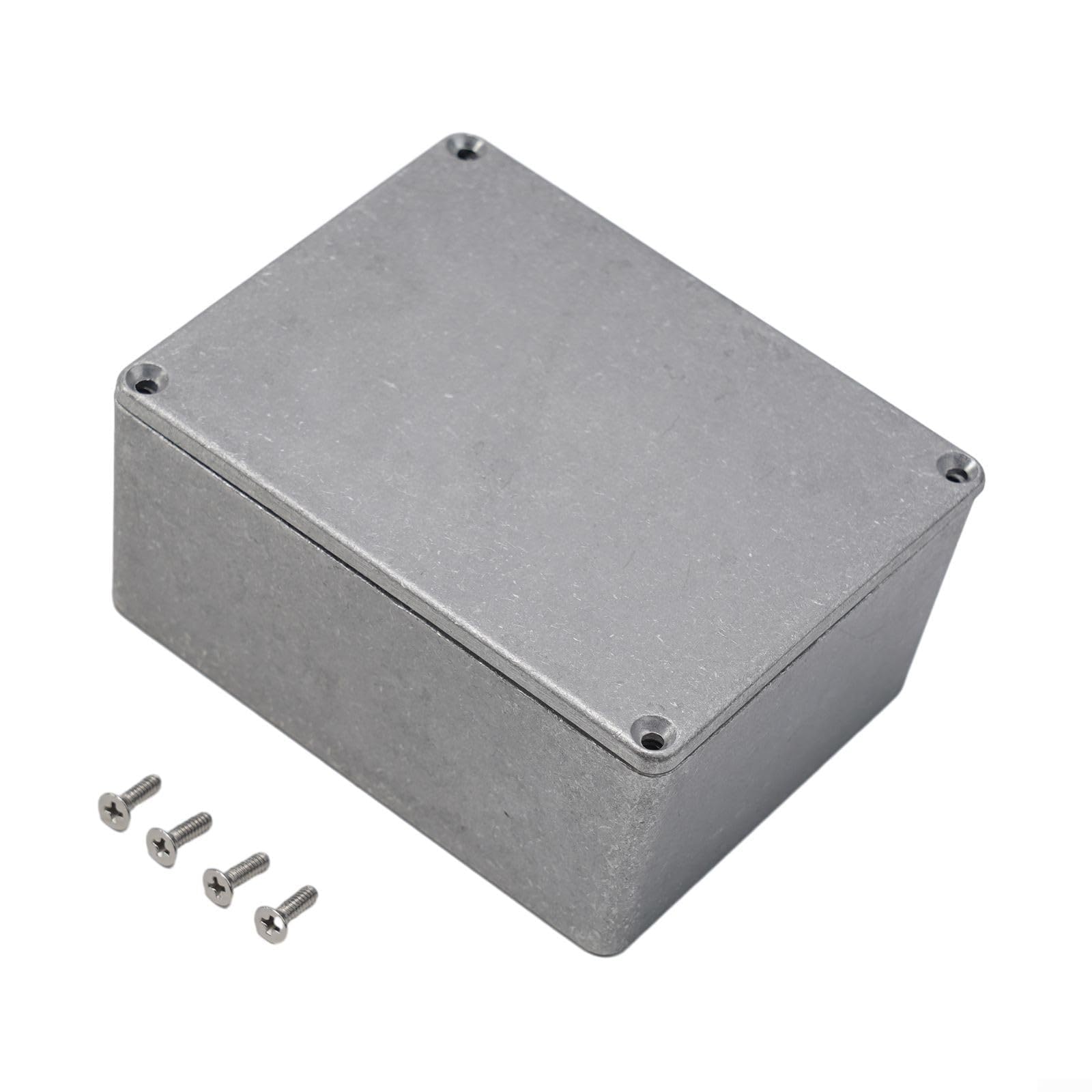 Robuste Aluminium-Projektbox für elektrische Anwendungen, silberfarbenes Druckguss-Gehäuse mit wasserabweisenden Eigenschaften (1590 C (120 x 94,5 x 50 mm)