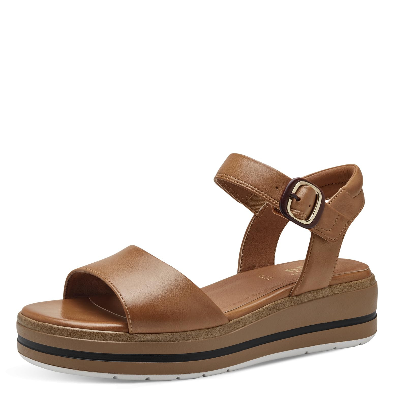 Jana Damen Sandalen mit Keilabsatz mit Klettverschluss Vegan