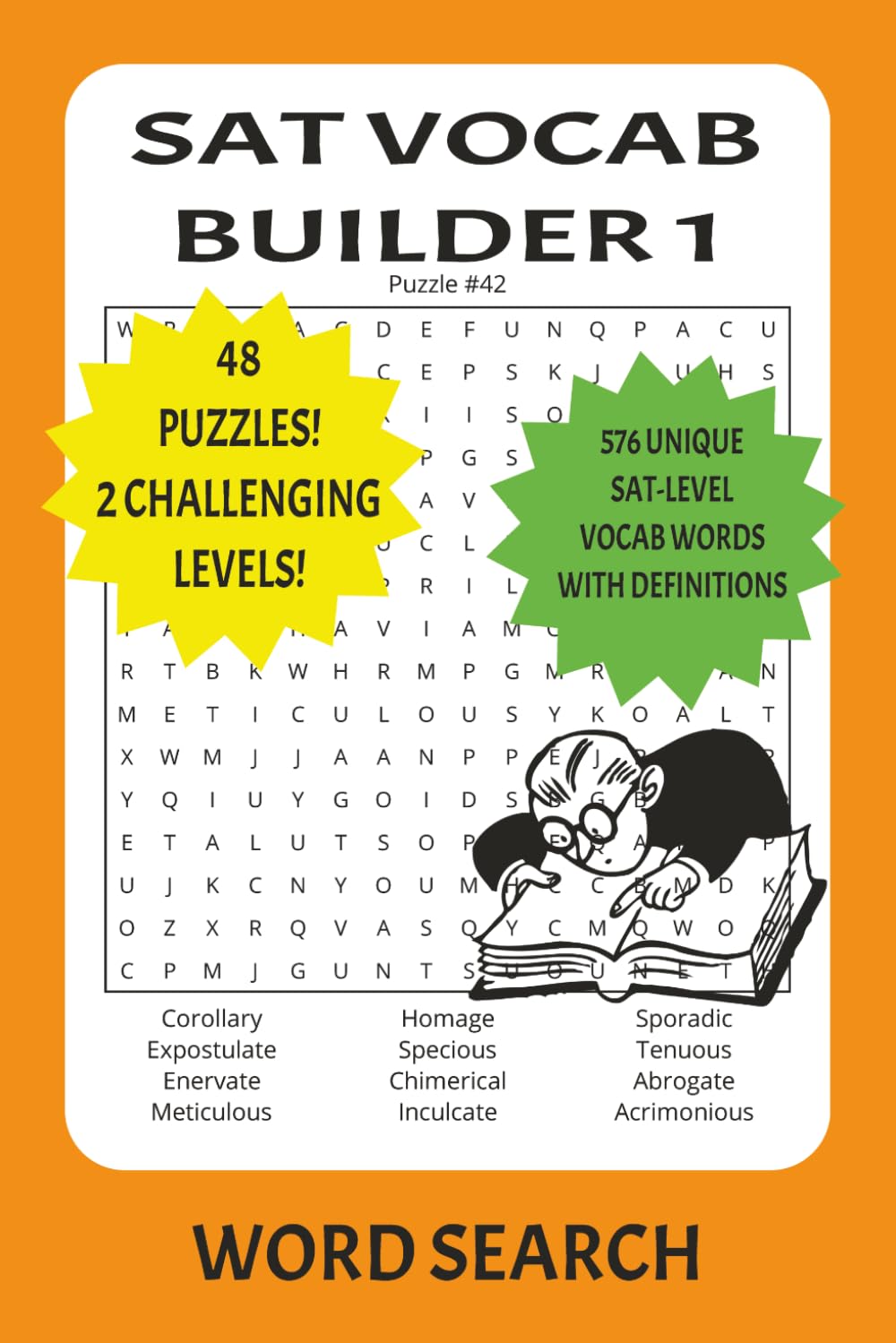 SAT Vocab Builder 1 Puzzle Book: Word Search Puzzles to Help SAT Test Takers Improve Their Reading Section Scores by Boosting Their SAT Vocabulary | ... 2 levels of challenge (SAT Games & Puzzles)
