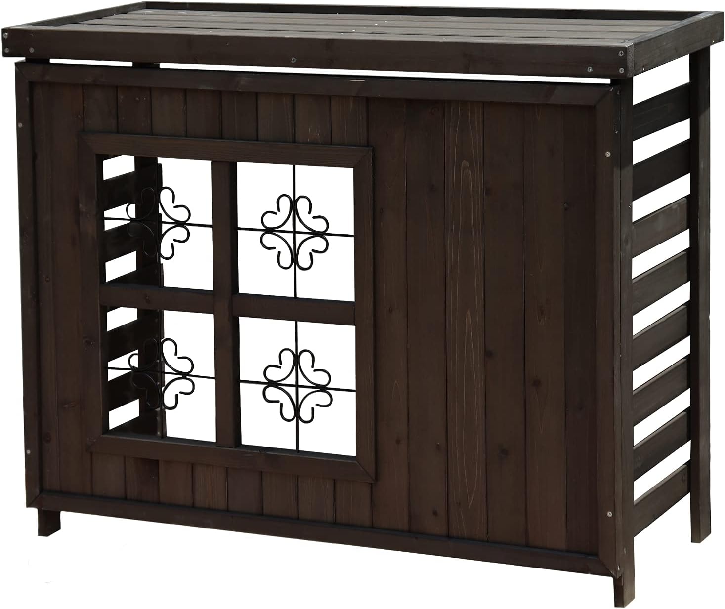 ALMAX アルマックス エアコン室外機カバー（木目調ホワイト）1080×390