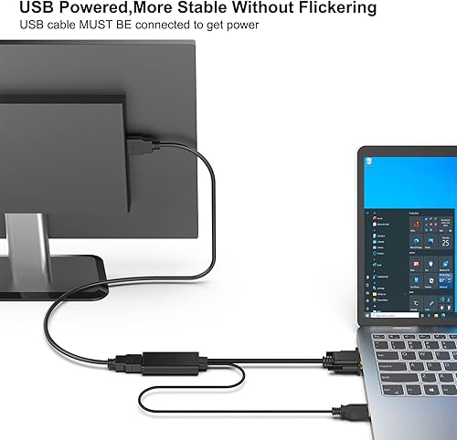 Miniatura 2 de BENFEI Adaptador VGA a HDMI, convertidor 1080P con audio de computadora/fuente VGA portátil a HDMI TV/monitor