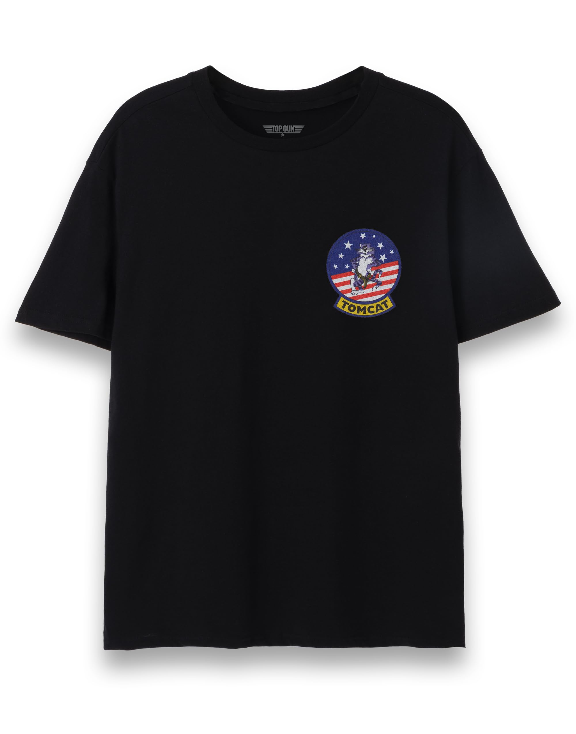 Vanilla Underground Men's Black Top Gun F-14 Fighter Jet Badge Short Sleeved T-Shirt - XX-Large