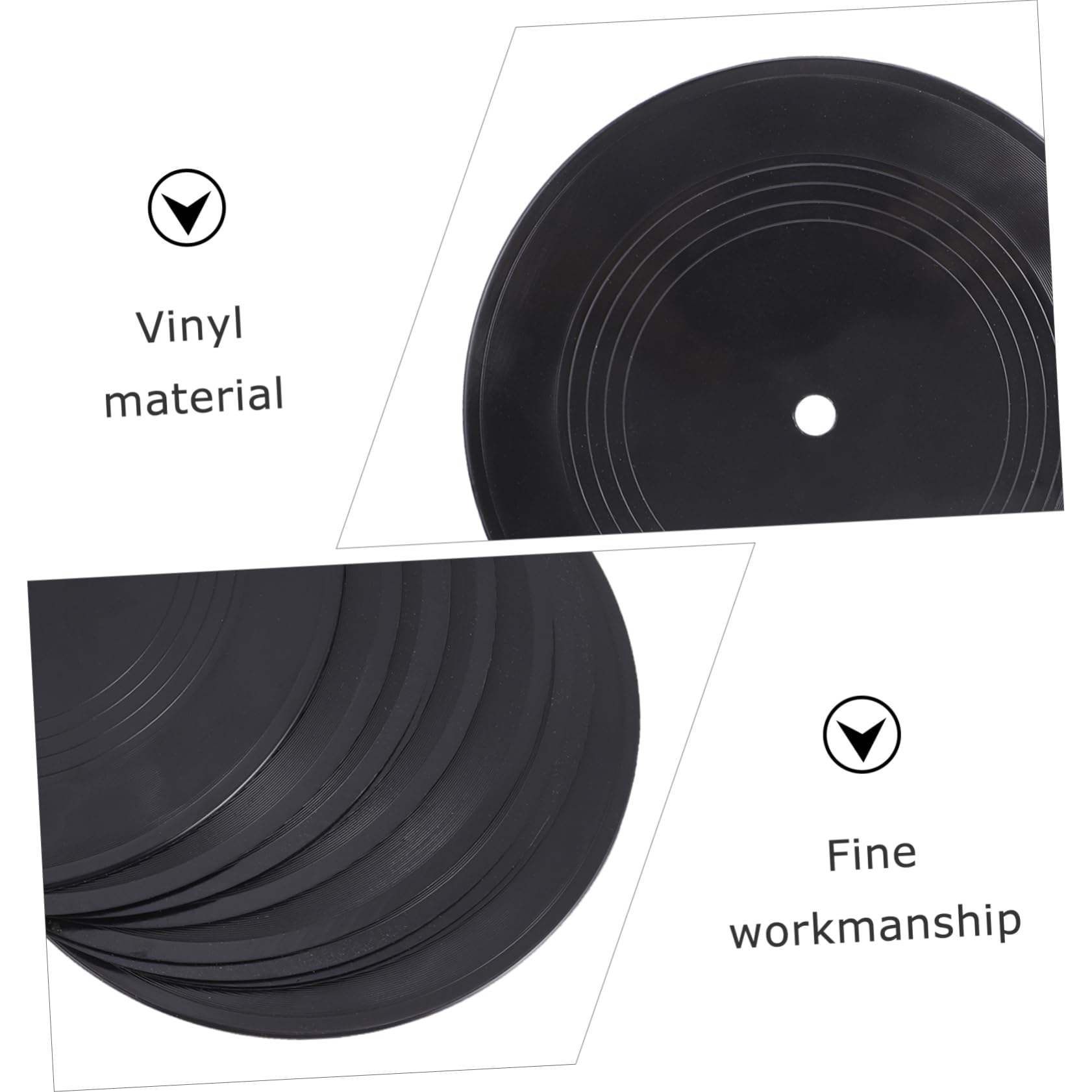 HOMSFOU 100pezzi Decorazioni Murali Vinile Nero Per Interni Adornamenti Retro Per Amanti Della Musica Per Feste Tema Hip-hop e Disco