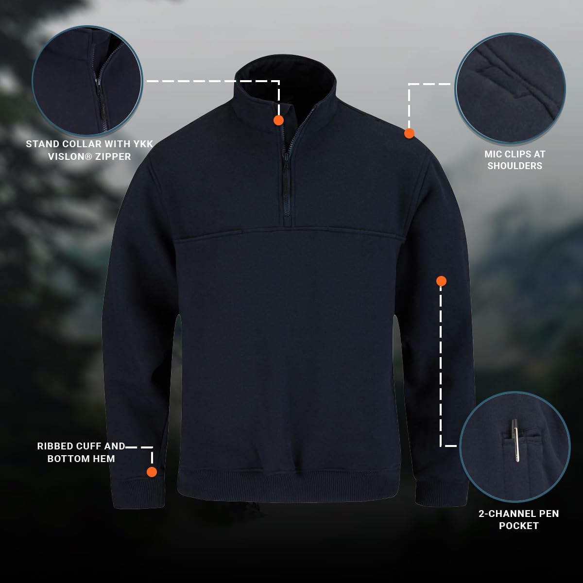 Propper 1/4 Zip Job Shirt, 3X Large Long, LAPD Navy - Image 5