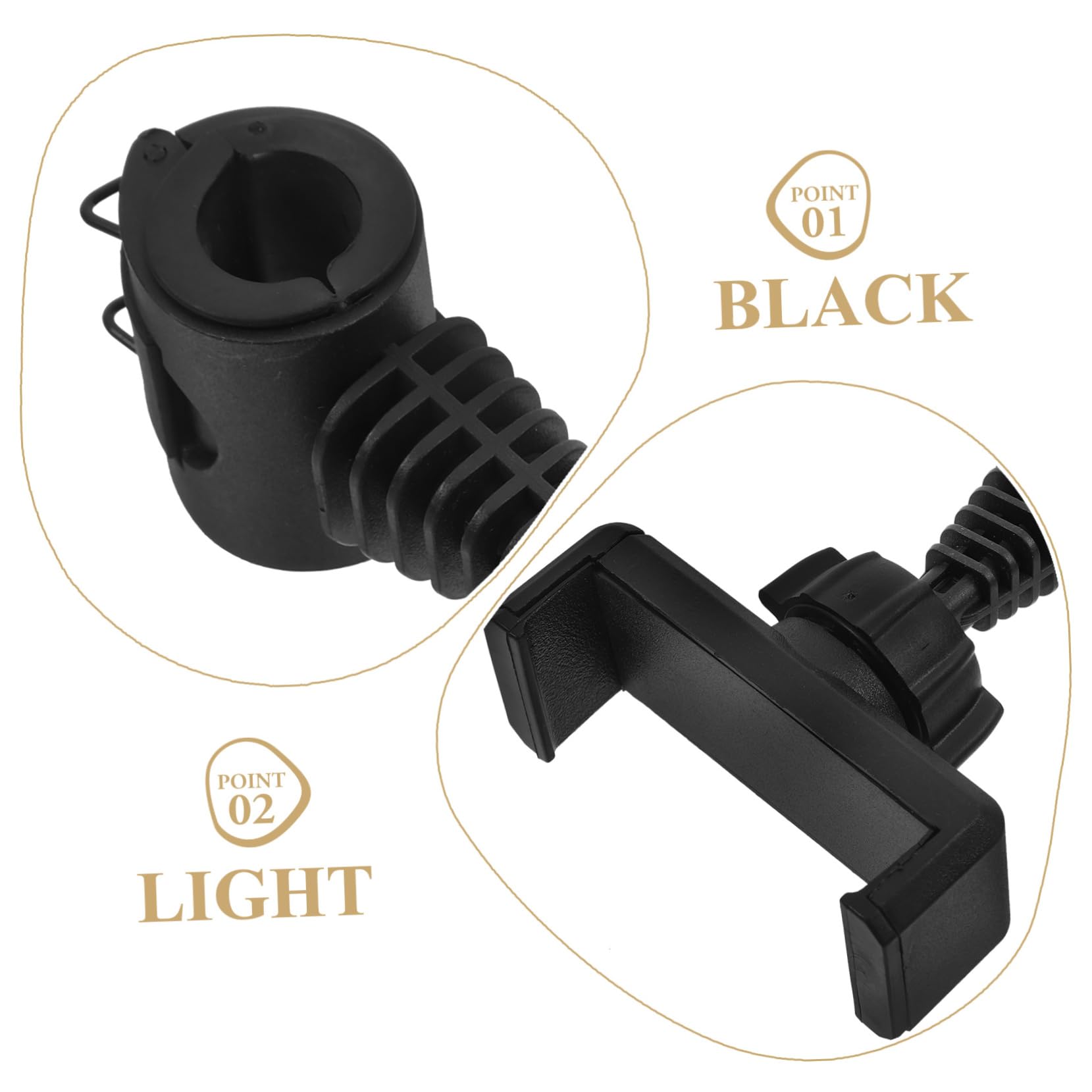 Gatuida Supporto per Cellulare Auto Nero Abs, Girevole e Regolabile