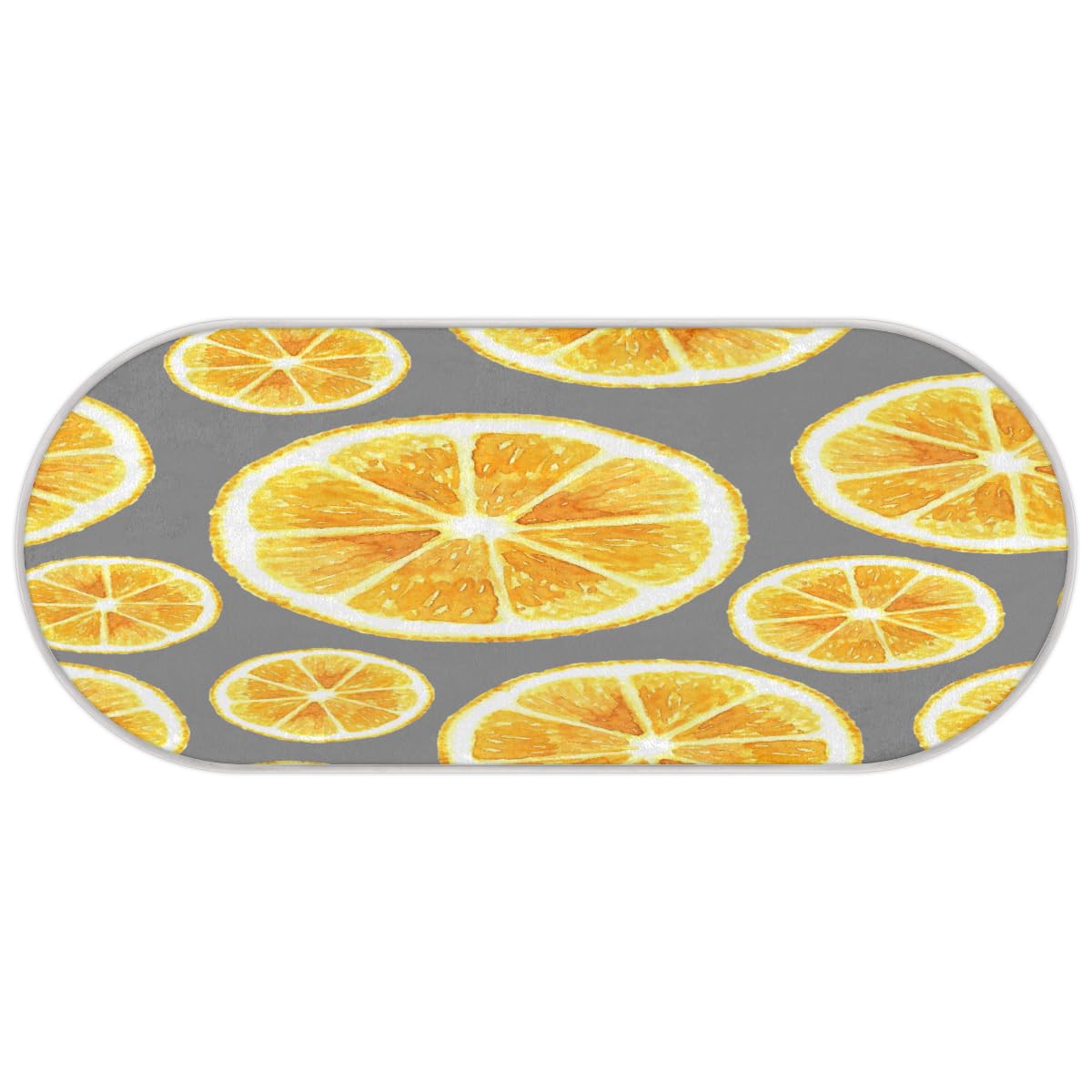 TropicalLife Pomarańczowy owocowy wzór dywanik mata 50 x 120 cm, pomarańczowe długie włosy pogrubione dywaniki do pokoju kuchni domu łazienki wewnątrz antypoślizgowa mata podłogowa dywaniki