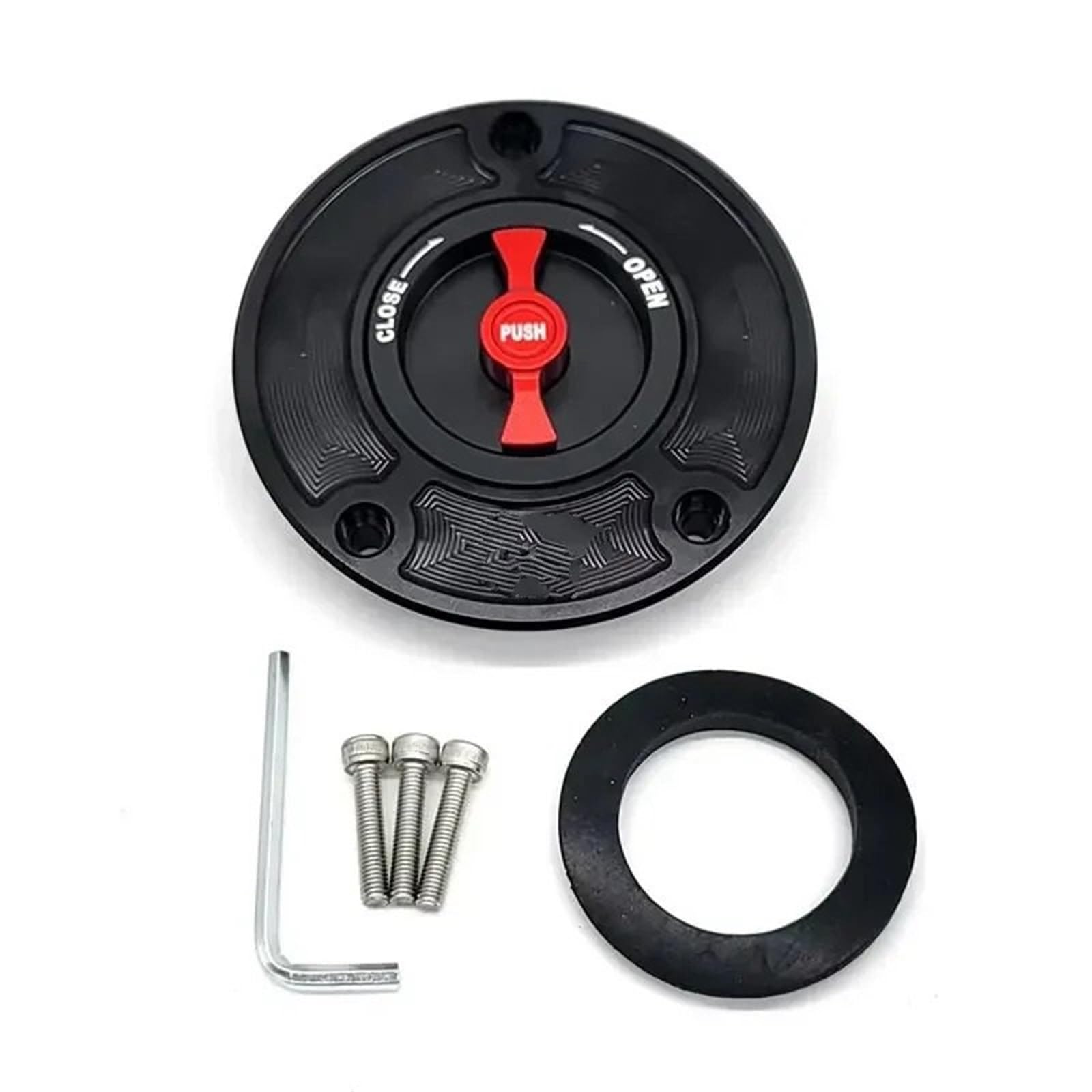 Samochodowe korki wlewu oleju Korek Zbiornika Paliwa Gazowego Pasuje Do Suzuki GSXR600 GSXR750 2004-2020 GSXR GSXR1000 K4 K5 K6 K7 K8 K9 L1/L2 2010-2020(Black and Red)