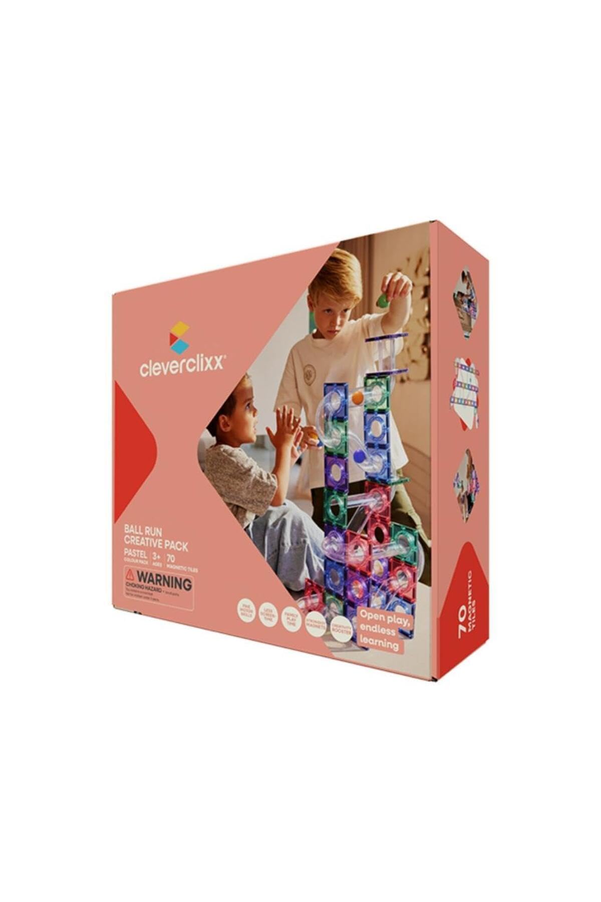 Kugelbahn-Kreativ-Bausatz in Pastellfarben 70 Teile, langlebiges Magnetspielzeug, Robustes Lernspielzeug, erweiterbare Sets, für Kinder ab 3 Jahren