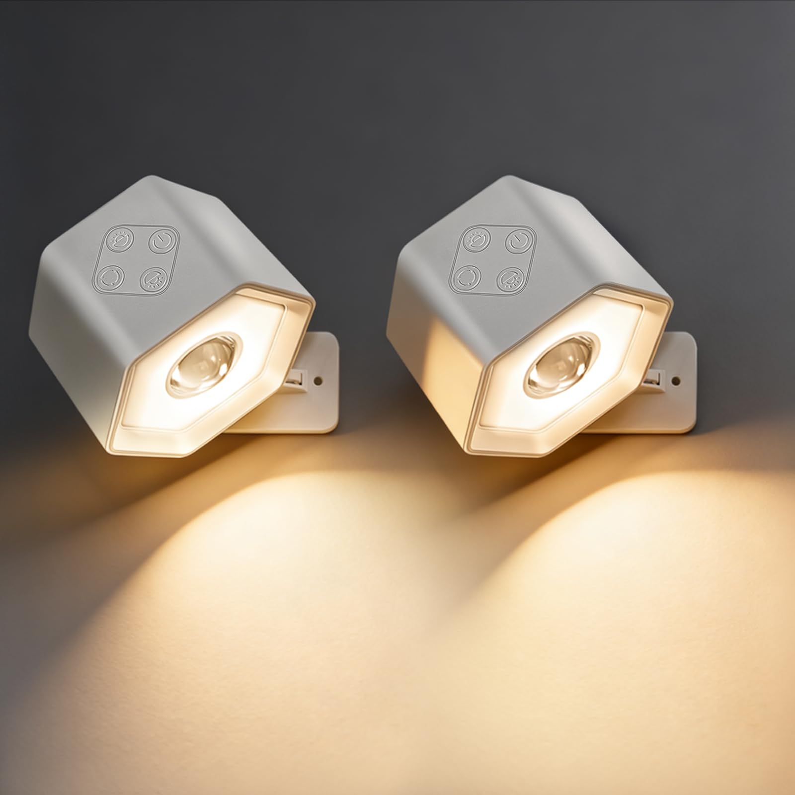 KETIEE LED Wandleuchte Innen 2 Stück, 7 RGB Akku Wandlampe O