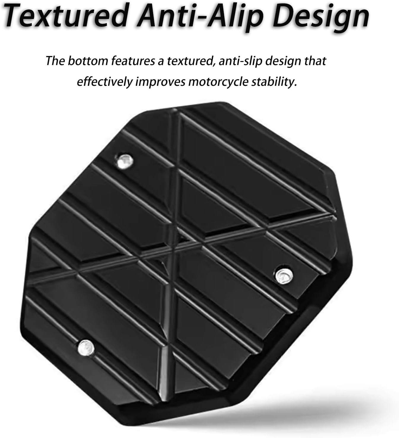 Motorcycle Kickstand Pad for Suzuki Burgman 200 2009-2020 2021 2022 2023, Aluminum Alloy Side Stand Foot Extension Support Plate, Enlarged Bottom Foot Extension Support Pad,A Black