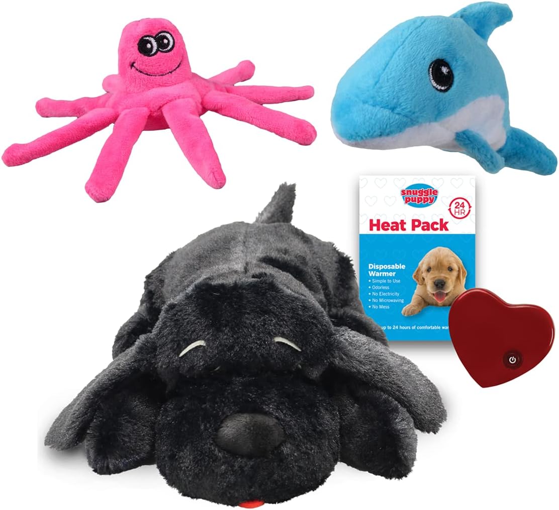 Snuggle Puppy - Plush Tender-Tuffs Tiny Octopus and Dolphin Bundle - Comes with Snuggle Puppy and Small Tough Dog Toys with Puncture Resistant Squeaker