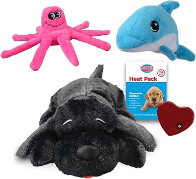 Snuggle Puppy - Plush Tender-Tuffs Tiny Octopus and Dolphin Bundle - with Snuggle Puppy and Small Tough Dog Toys with Puncture Resistant Squeaker
