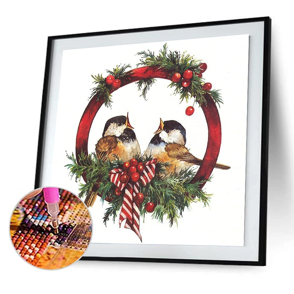 Amazon.co.jp: ダイヤモンドアートキットクリスマスリース、フル