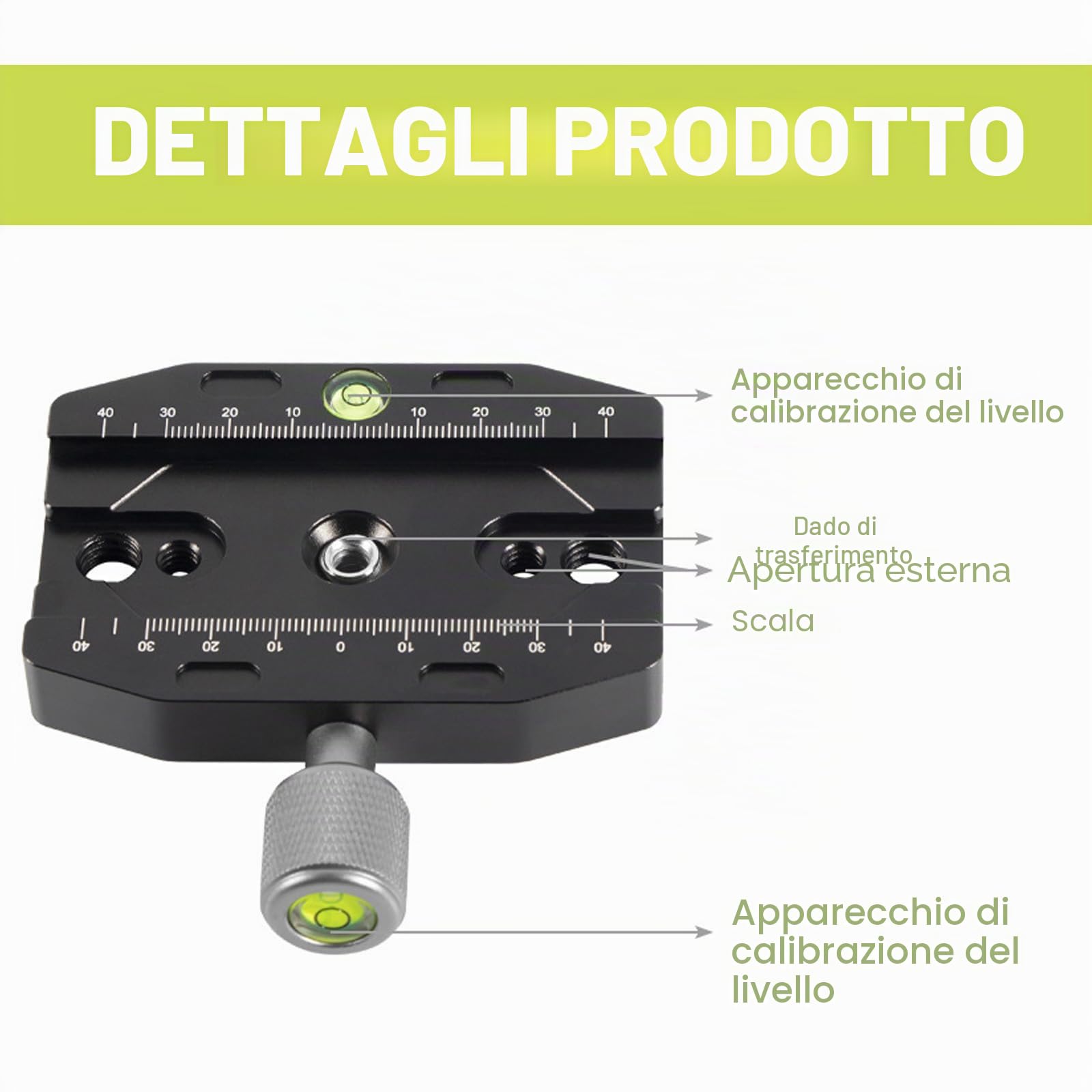 Piastra a sgancio rapido 90 mm, morsetto Quick Release Plate Clamp per Arca-Swiss, QR-90N, clip in metallo, piastra a sgancio rapido universale
