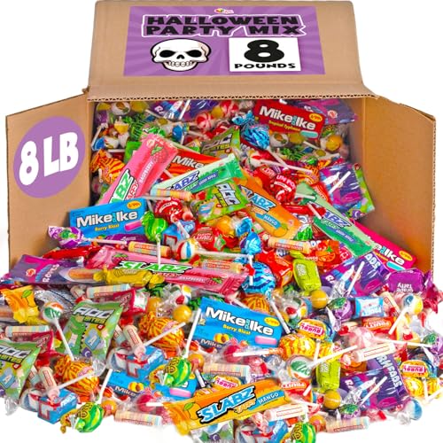 Halloween Bulk Party Mix - 8 Pounds - Variety Parade Candies - Piñata Candies - Individually Wrapped Candy - Assorted Candy