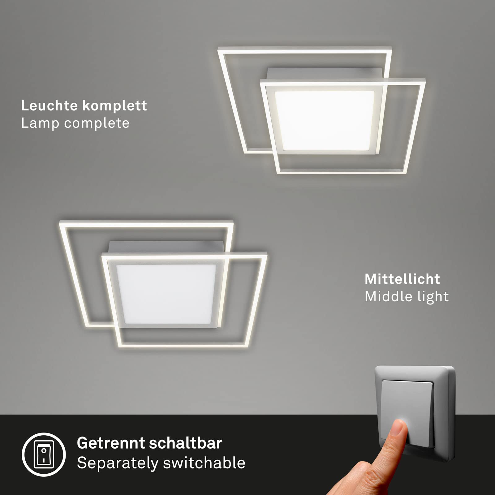 Lampada da soffitto a LED, lampada da soffitto a 2 luci 12 W 3000K nero
