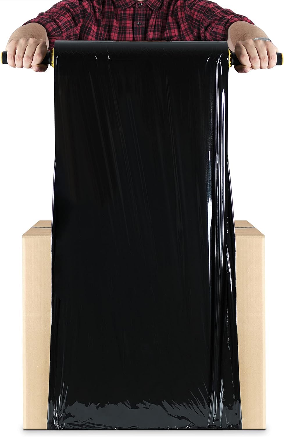 RAGO® Film estensibile imballaggio nero 130m 7,5×7,5×40 cm Pellicola elastica