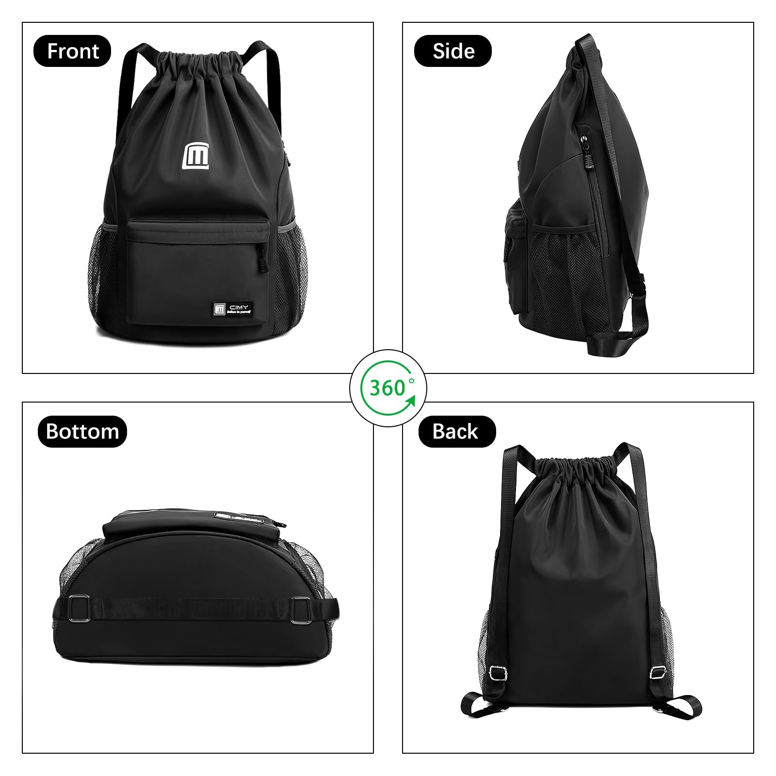 Mochila de Cuerdas Impermeable Gran Capacidad para Mujer Hombre Deportiva