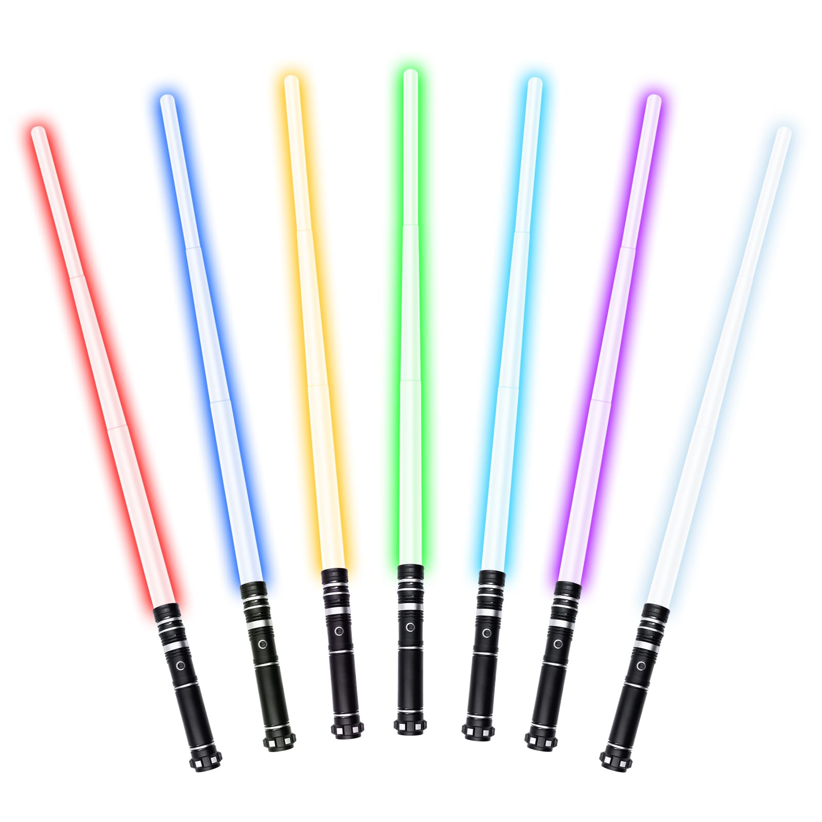 Symee Light Sabers for Kids – 7 Flashy Colors, Sound FX, Double-Sided Fun, Epic Color-Changing – Perfect for Wild Halloween, Birthday Parties, and Galactic Adventures – 2 Pack