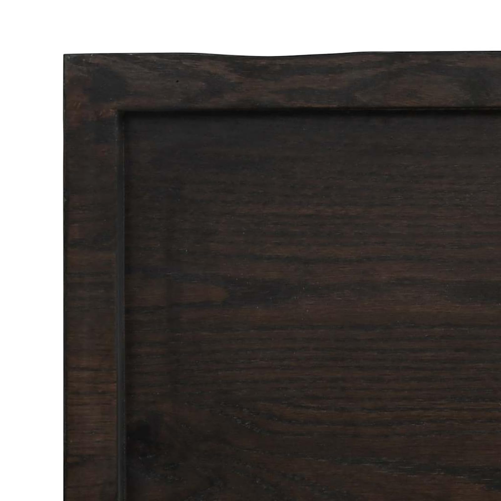 Piano Tavolo in Rovere Massello, Pieghevole con Bordo Vivo, 160x50x(2-4) cm, Finitura Scura, per Rinnovo Tavolo Casa e Ufficio