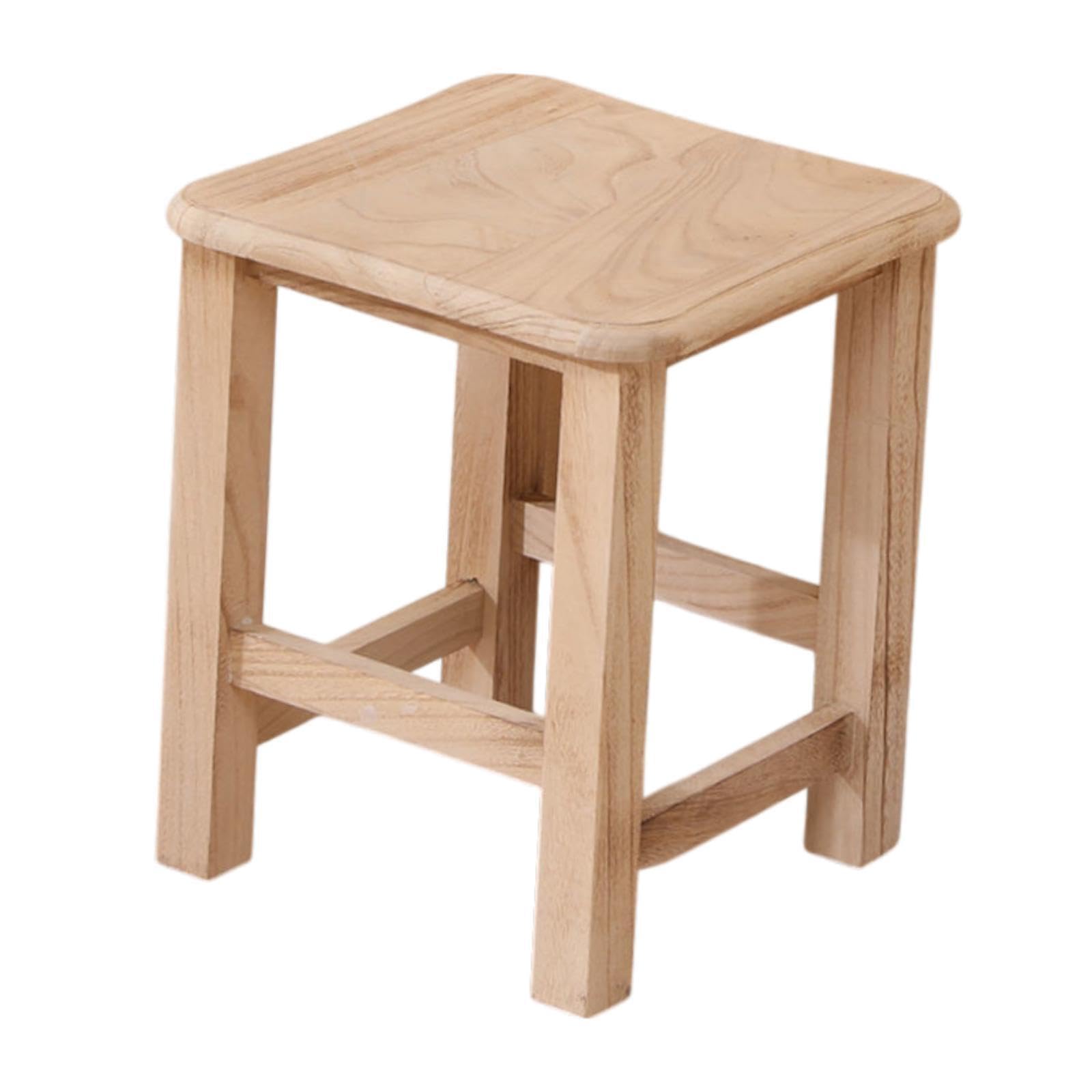 AMSLSIU Wood Bench Square Decor Stool Bedroom Bedside Strong Wooden Step