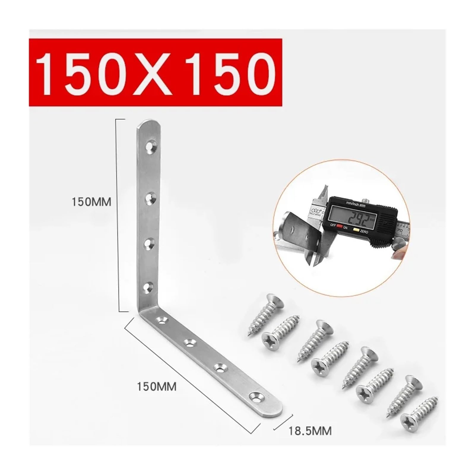 Kątowniki w kształcie litery L, Łącznik kątowy ze stali nierdzewnej 90 stopni(150x150mm)