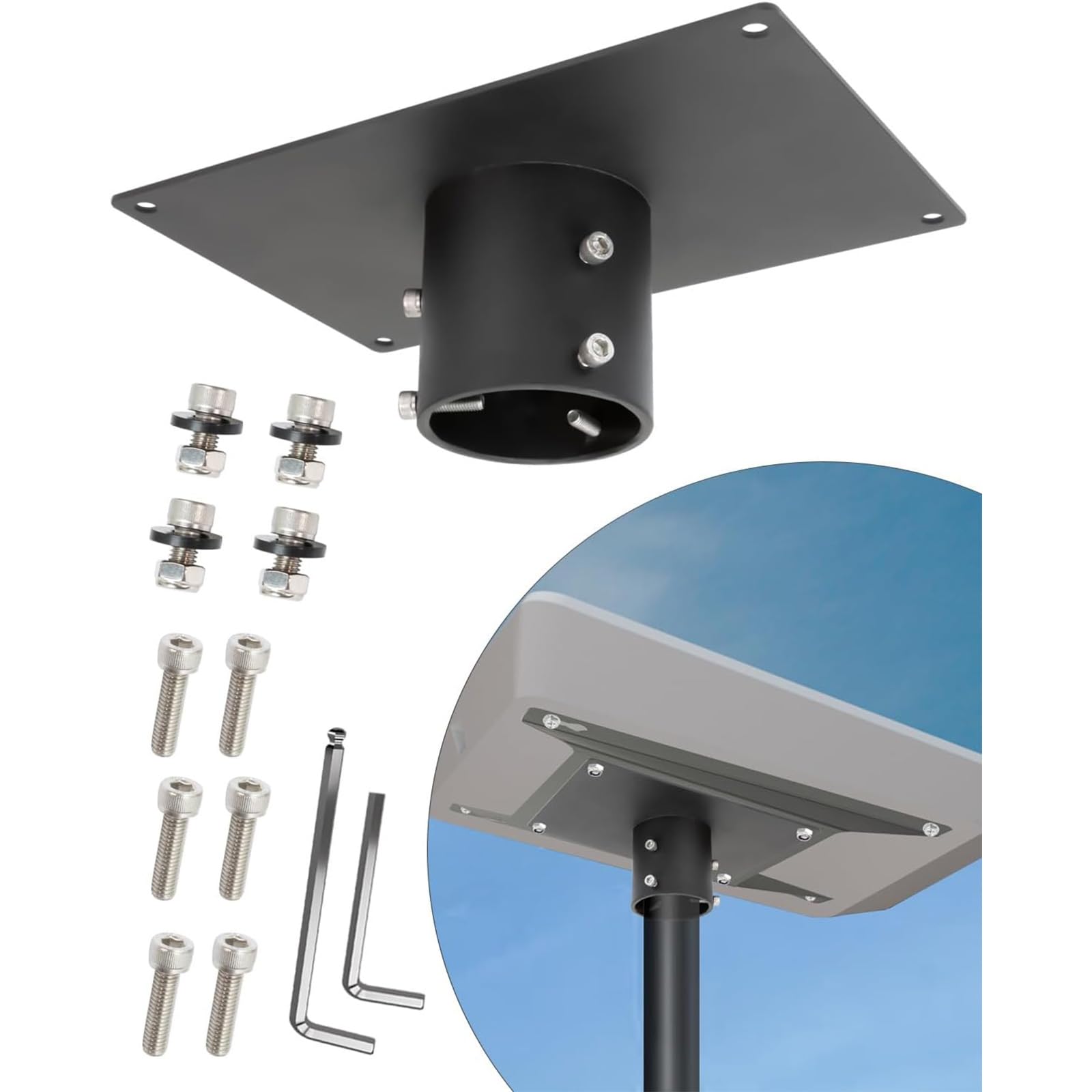 Kangnice Weather Satellite Dish Wall Mounting Stand Solution for Roof Mount Motorhomes Campers Yachts Travel Marine