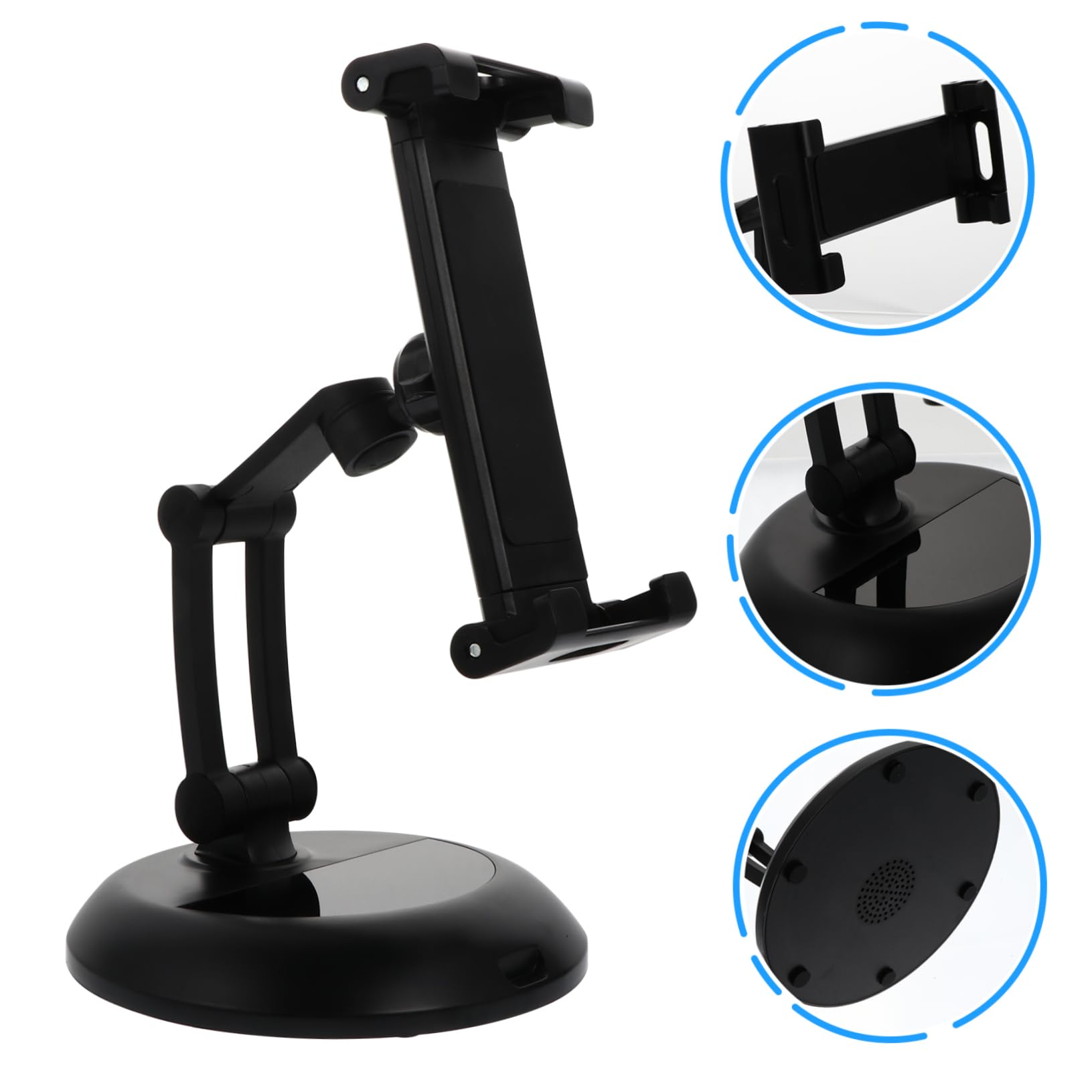 SEWACC Support pour Tablette et Téléphone de Bureau Réglable Noir Abs Métal