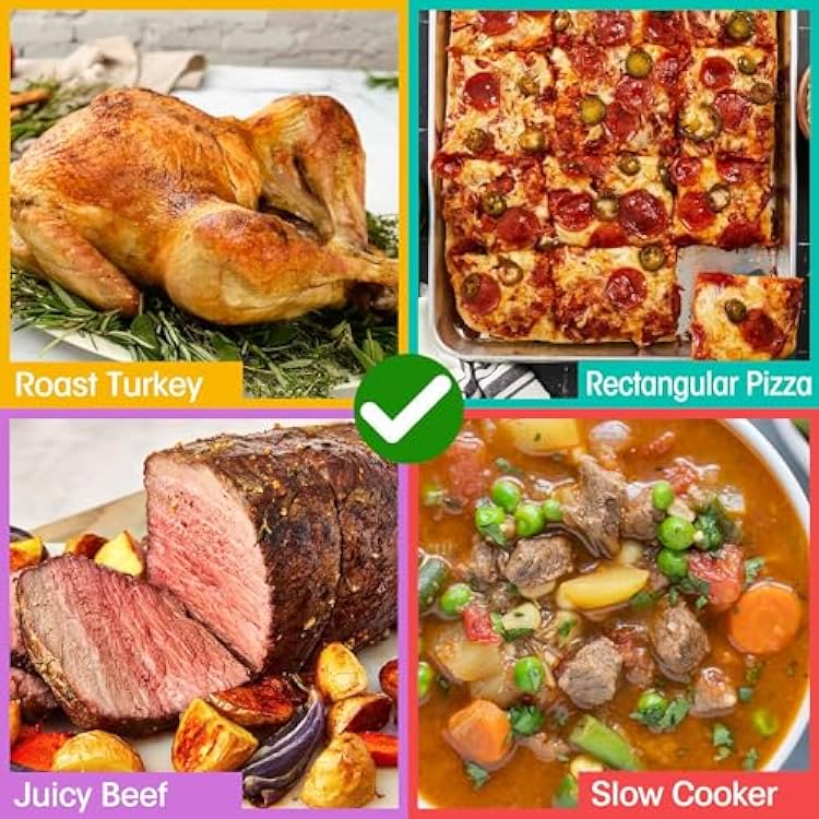 14 Quart Electric Roaster Oven, Turkey Roaster Oven Buffet, Selfbasting Lid, Removable Pan, Full-Range Temperature Control Cool-Touch Handles, Silver Body, Black Lid