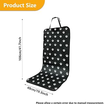 Waterproof Dog Car Seat Cover – Universal Fit Car Seat Protector for Dogs, Non-Scratch Back & Rear Seats, Pet Seat Cover for Cars, Trucks & SUVs, Heavy Duty, Easy to Clean (Black)