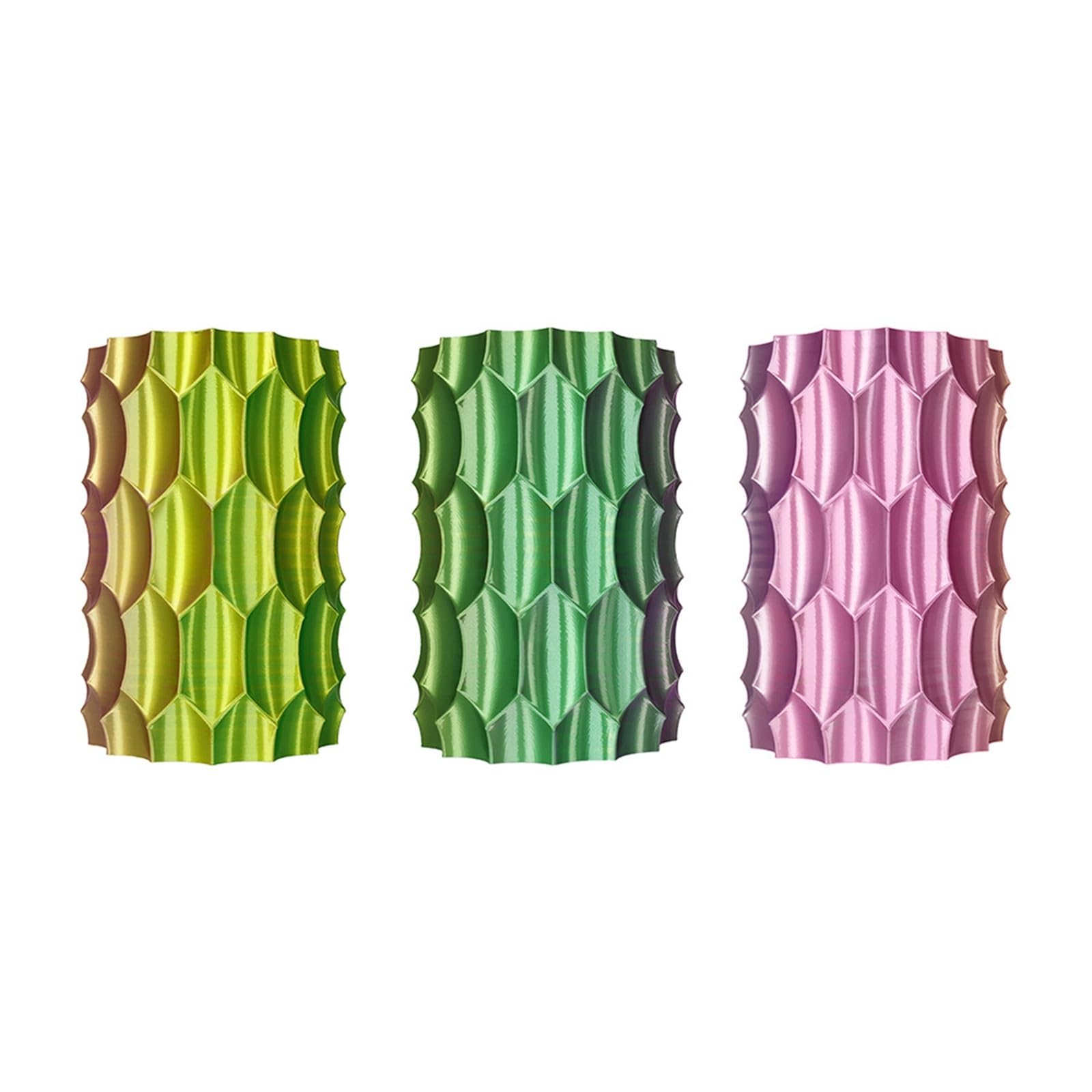 Filamento de Impresión 3D PLA Seda Multicolor Tricolor 1kg filamento de impresión 3D(Gold+Green+Peach Pink)