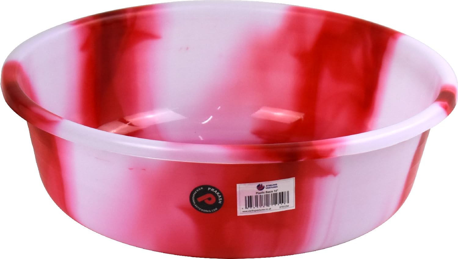 Tie-Dye Colour Plastic Round Wash Basin (Red, 8L 14" Approx)